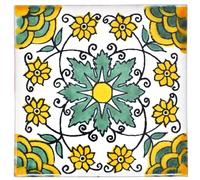 Tumia LAC Handmade Mexican Talavera Tile - Authentic Style Xavier Ceramic Tiles for Crafts, Backsplashes and Home Improvement - 10 Pack