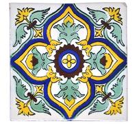 Tumia LAC Handmade Mexican Talavera Tile - Authentic Style Yago Ceramic Tiles for Crafts, Backsplashes and Home Improvement - 25 Pack