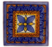 Tumia LAC Handmade Mexican Talavera Tile - Authentic Style Yesenia Ceramic Tiles for Crafts, Backsplashes and Home Improvement - Tile Pack of 10