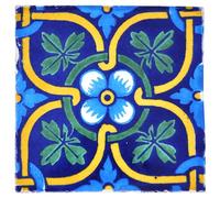 Tumia LAC Handmade Mexican Talavera Tile - Authentic Style Zacarias Ceramic Tiles for Crafts, Backsplashes and Home Improvement - Tile 90 Pack
