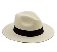 Tumia LAC - Panama Hat - Rollable/Foldable - Off-White with Black Trim - EU: 54cm UK: 6 5/8 US: 6 3/4