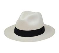 Tumia LAC Traditional Foldable/Rollable Genuine Panama Hat - White with Black Band - 62cm