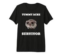 Tummy Ache Survivor Funny Meme Hamster Premium T-Shirt