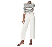 Tummy Control Cropped Wide-Leg Jeans, Wide Leg Cropped Jeans For Women (Color : White, Size : XS)