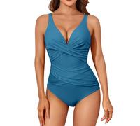 Tummy Control One Piece Swimsuit for Women Sexy, Cut Out Women's One-Piece Swimsuits, Drawstring Floral Print Ruched Short Sleeve Bathing Suit Swimwear Coronation Gifts Limited Time Deals