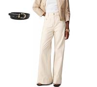 Tummy Control Sailor Wide Leg Trouser, Oprah's Favorite Jeans, High Waisted Straight Leg Jeans with Pocket (WhiteStandard,L)