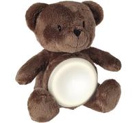 mysmartbuy.com Tummy Glow Teddy Bear Nightlight - Battery Powered Kids Childrens Brown Soft Faux Fur Bedtime Cuddly Toy with Soothing White Night Light - Measures H20cm