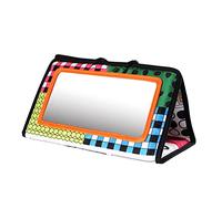 Tummy Time Baby Mirror Toy, High Contrast Graphics Teether Foldable Infant Sensory Toy for Tummy Time, Black and White Heat Transfer Sponge Filling