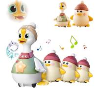 Tummy Time Duck Family Toy - Light Up Crawling & Swinging Ducks for 1 Year Olds