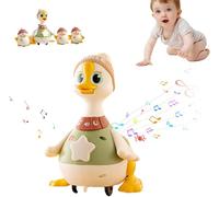 Tummy Time Duck Family Toy, Tummy Time Duck Family, Walking Duck with Baby Ducks, Light up Swinging Crawling Toys for 6-12 Months Toddlers Boy Girl, Christmas Stocking Stuffers (Mother Goose)