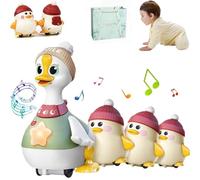 Tummy Time Duck Family Toy, Tummy Time Duck Toy, Moving Swinging Ducks Baby Tummy Time Toys, 3 Pack Light Up Swinging Crawling Toys For 6-12 Months Toddlers Boy Girl (1Pcs)