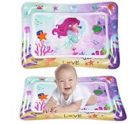 Tummy Time Mat - Inflatable Baby Water Playmat for Infants & Toddlers 3 6 9 Months Newborn - Mermaids(66cm * 50cm)