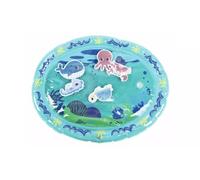 Tummy Time Water Mat for Babies, Ocean Theme, Inflatable Sensory Play Mat with Sea Animal Figures
