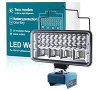 Tumnatt Cordless LED Work Light for Makit a 18V Battery,92W 8000LM,Wide Beam Flood with Power Protection Switch,USB & Type-C Fast Charge, Job Site Lighting for Emergency Workshop Garage(No Battery)
