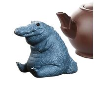 Tumotsit Crocodile Figure Tea Pet, Purple Tone Elephant Tea Ceremony Pet - Tea Tray Handmade Animal Tea Ceremony Pet Tea Tray Crocodile Statue Tea House Gift for Elders