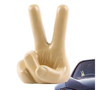 Tumotsit Finger of Victory Sculpture, Finger Gesture, Funny Peace Fingers Desk Decoration, Resin Finger Laying Decoration for Weddings, Living Room, Shelves