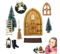 Tumotsit Garden Fairies, Fairy Door And Windows For Trees Wear-Resistant, Decoration Fairy Miniatures Garden Fairy Scene Christmas Dolls Houses odelo