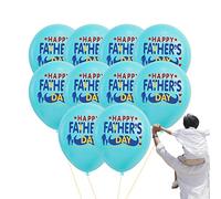 Tumotsit Happy Father's Day Balloons | 10 Pieces Father's Day Decoration | Foil Balloons for Father's Day, World's Best Dad, White and Blue
