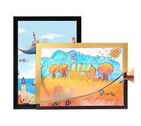 Tumotsit Magnetic Photos, 2 Photos with Diamond Illustrations, Front Opening, Self-Adhesive Document Holder, Poster Frame for Window Door Wall, Beige Screen