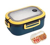 Tumotsit Salad for Lunch | for Adults with 3 Compartments, 2 Layers Lunch Container with High Temperature Resistance 1200 ml for Travel