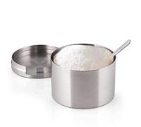 Tumotsit Sugar Container, Stainless Steel Jug with Lid and Spoon, Multifunctional Container for Spice Salt, Brown Sugar, Coffee Bar Accessories for Home and Kitchen Storage
