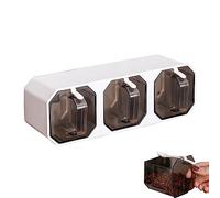 Tumotsit Wall Mount for Spice Jars, Spice Jars, Storage Container for Salt, Pepper and Sugar in the Kitchen, Self-Adhesive Spice Box with Spoon for Salt, Pepper and Sugar