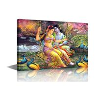 TUMOVO India Religious Art Paintings for Living Room Ganesha Art Prints HD Pictures 1PCS Indian God Wall Art Fire Ganesha Art Prints Modern Artwork Wall Decor for Home Office 18x12in