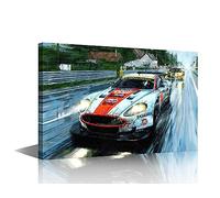TUMOVO Speed Sports Racing Cars Pictures Canvas Wall Art Luxury Car Posters & Prints Artwork Abstract Contemporary Home Decor Stretched Canvas Picture for Living Room Bedroom Home Office Decor 16"x24"