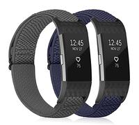 TumpCez Elastic Strap Only Compatible with Fitbit Charge 2 Strap，Adjustable Stretchy Nylon Sports Replacement Band for Men Women