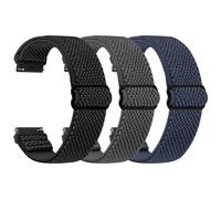 TumpCez Elastic Watch Straps, 16 mm, 18 mm, 19 mm, 20 mm, 22 mm, 24 mm, Quick Release Nylon Strap, Adjustable, Breathable Sports Bands, Replacement Strap for Men and Women
