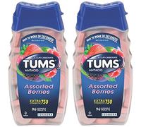 Tums Antacid Chewable Tablets, Extra Strength 750, Assorted Berries, 192 Tablets (2 X 96 Count Bottles)