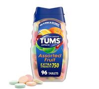 TUMS Antacid Chewable Tablets, Extra Strength for Heartburn Relief, Assorted Fruit, 96 count