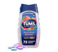 TUMS Antacid Chewable Tablets, Ultra Strength for Heartburn Relief, Assorted Berries, 72 count