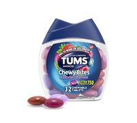 TUMS Chewy Bites Assorted Berries Antacid Hard Shell Chews for Heartburn Relief, 32 count