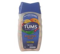 Tums Extra Strength Calcium Carbonate Antacid, Assorted Fruit, 96 Tablets