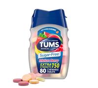 TUMS Extra Strength Sugar-Free Antacid, Melon Berry Chewable Tablets for Heartburn Relief, 80 CT