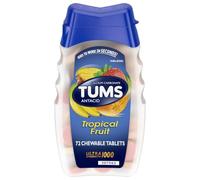 Tums Ultra, Assorted Tropical Fruit, 72 Chewable Tablets