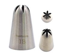 Tumtanm 1B Nozzle Large Drop Flower Piping Tip, Large Seamless Stainless Steel Icing Piping Nozzle Tip #1B