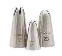 Tumtanm #1M #2B #15 Seamless Stainless Steel Large Icing Piping Nozzles, DIY Icing Nozzle Tool for Cupcakes