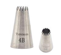 Tumtanm 4B Nozzle Large Drop Flower Piping Tip, Large Seamless Stainless Steel Icing Piping Nozzle Tip #4B