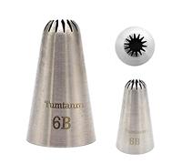 Tumtanm 6B Nozzle Large Drop Flower Piping Tip, Large Seamless Stainless Steel Icing Piping Nozzle Tip #6B