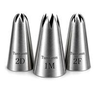 Tumtanm Piping Tip,3PCS Tumtanm Seamless Stainless Steel Large Icing Piping Nozzles, DIY Icing Nozzle Tool for Cupcakes Cookie Cake Decorating