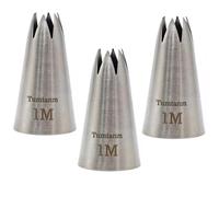 Tumtanm Piping Tips, 1M 3Pcs Large Icing Piping Tips Stainless Steel Seamless Set for Cupcakes Cake Decoration and Baker