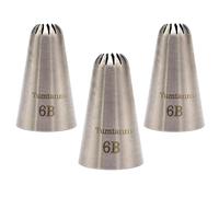 Tumtanm Piping Tips, 6B 3Pcs Large Icing Piping Tips Stainless Steel Seamless Set for Cupcakes Cake Decoration and Baker