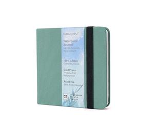 tumuarta Square Watercolor Journal,12x12 CM, 300 GSM, 100% Cotton, Cold Press, Acid Free, 24 Sheets, 48 Pages, Watercolor Sketchbook for Use As Travel Sketch Book and Mixed Media Pad On The Go