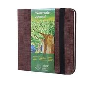 tumuarta Square Watercolor Journal, 300 GSM, 25% Cotton, 21x21 cm, Cold Press, 24 Sheets, Acid Free, Micro-Perforated, Watercolor Paper Notebooks for Use As Travel Sketchbook and Mixed Med (Brown)