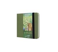 tumuarta Square Watercolor Journal, 300 GSM, 25% Cotton, 21x21 cm, Cold Press, 24 Sheets, Acid Free, Micro-Perforated, Watercolor Paper Notebooks for Use As Travel Sketchbook and Mixed Med (Green)