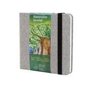 tumuarta Square Watercolor Journal, 300 GSM, 25% Cotton, 21x21 cm, Cold Press, 24 Sheets, Acid Free, Micro-Perforated, Watercolor Paper Notebooks for Use As Travel Sketchbook and Mixed Med (Grey)