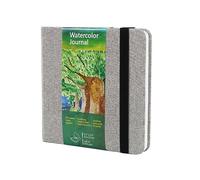 tumuarta Square Watercolor Sketchbook, 140 LB, 300 GSM, Cotton Paper, Cold Press, 48 Pages, Hardbound, Watercolor Paper Pad for Use As Travel Journal and Mixed Media Pad (Grey, 14X14 CM)