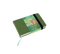 tumuarta Square Watercolor Sketchbook, 140 LB, 300 GSM, Cotton Paper, Cold Press, 48 Pages, Hardbound, Watercolor Paper Pad for Use As Travel Journal and Mixed Media Pad (Green, 9X14 CM)